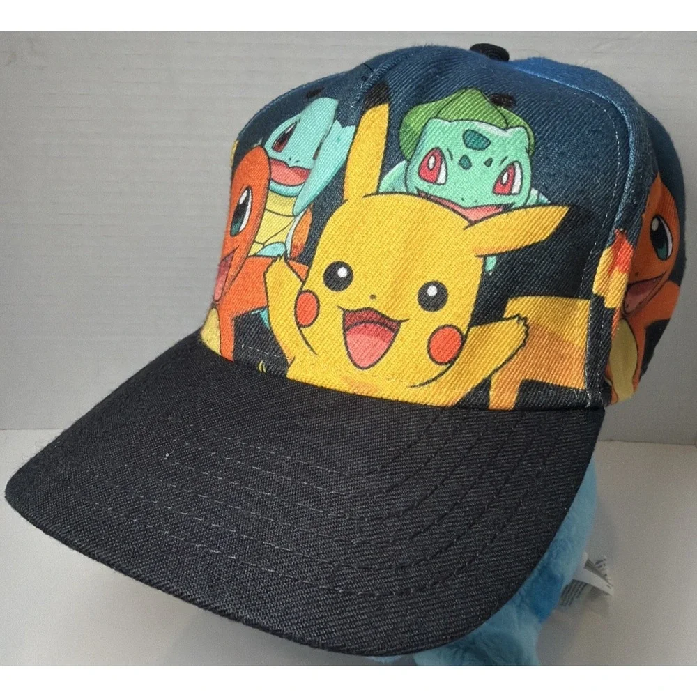 Pokemon Pikachu Bulbasaur Squittle  Charmander OSFM Youth Snapback Hat Cap